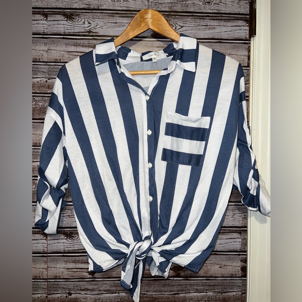 Womens stripped button top
